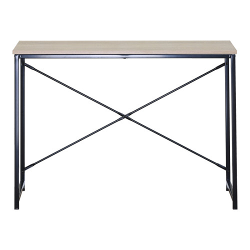 Working desk Bailon pakoworld in oak color with black metal 100x40x70cm Working desk Bailon pakoworld in oak color with black metal 100x40x70cm