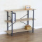 Floor shelf Nebranzo pakoworld in oak color with black metal 106x35x80cm