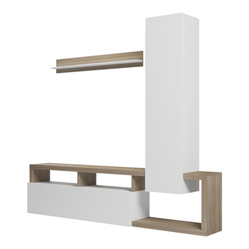 Leganto pakoworld living room set in sonoma and white color 220.5x35x197.5cm