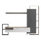 Ferefia pakoworld living room set in sonoma and white and grey color 240x45.5x189.5cm