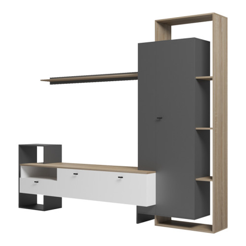 Ferefia pakoworld living room set in sonoma and white and grey color 240x45.5x189.5cm