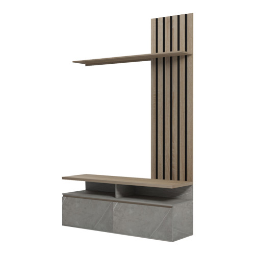 Perlento pakoworld living room set in beige marble look and sonoma color 140x41x219.5cm Perlento pakoworld living room set in beige marble look and sonoma color 140x41x219.5cm