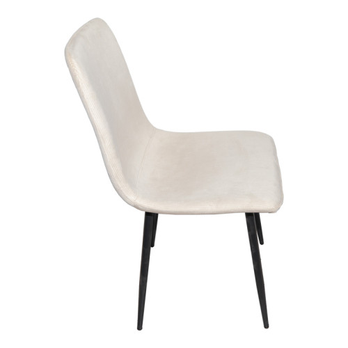 Grato chair pakoworld beige fabric-black metal leg 45.5x53.5x88.5cm