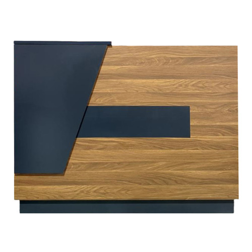 Professional reception desk Oscar pakoworld in walnut-anthracite shade 140x65x110cm Professional reception desk Oscar pakoworld in walnut-anthracite shade 140x65x110cm
