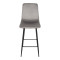 Grato bar-stool pakoworld grey fabric-black metal leg 43.5x55x114cm