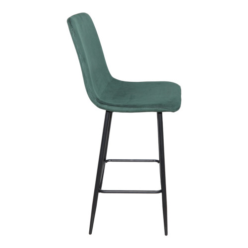 Grato bar-stool pakoworld olive green fabric-black metal leg 43.5x55x114cm