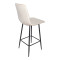 Grato bar-stool pakoworld beige fabric-black metal leg 43.5x55x114cm