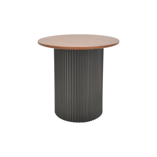 Dovel pakoworld side table mdf in walnut -black shade D50x45cm