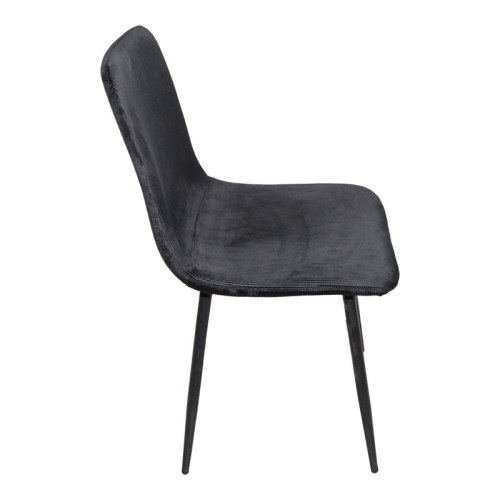 Grato chair pakoworld black fabric-black metal leg 45.5x53.5x88.5cm