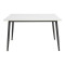 Gustas I table pakoworld white marble sintered stone-black metal 120x80x76cm