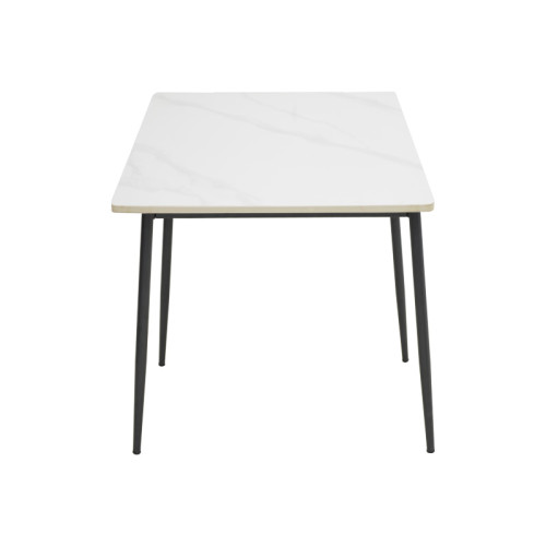 Gustas I table pakoworld white marble sintered stone-black metal 120x80x76cm