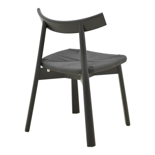 Clareta chair pakoworld rubberwood-rope in black shade 53x55x79cm