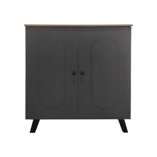 Shoe rack-cabinet Cathi pakoworld in oak-anthracite shade 80x34x95cm