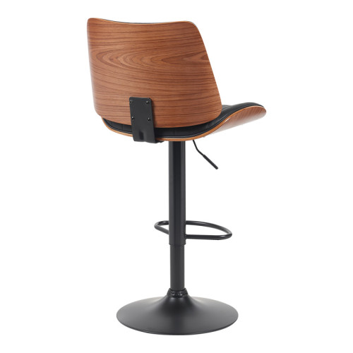 Bar stool Amani pakoworld black pu-black base 50.5x54x87.5-107.5cm