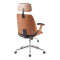 Fetseno pakoworld director s office chair black pu-chrome base 53x56x113.5-123.5cm