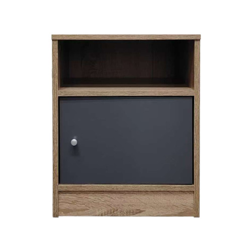 Foly pakoworld bedside table with a cabinet in sonoma-anthracite shade 40x40x50cm