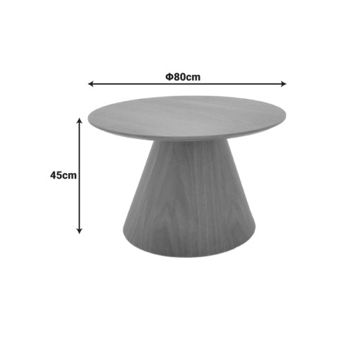 Donda pakoworld coffee table mdf in black shade D80x45cm