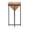 Side table Miles II pakoworld solid acacia wood in natural shade with black metal legs 29x29x54cm