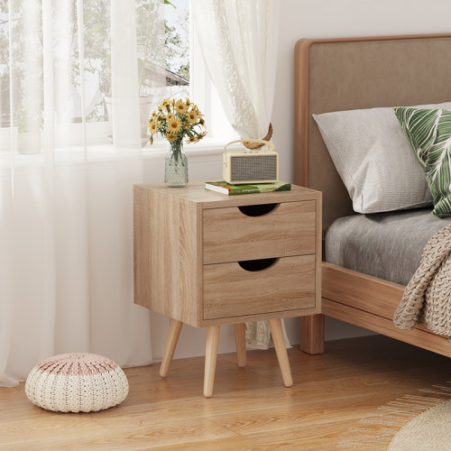 Selma bedside table pakoworld in natural color 29.7x29.7x45cm