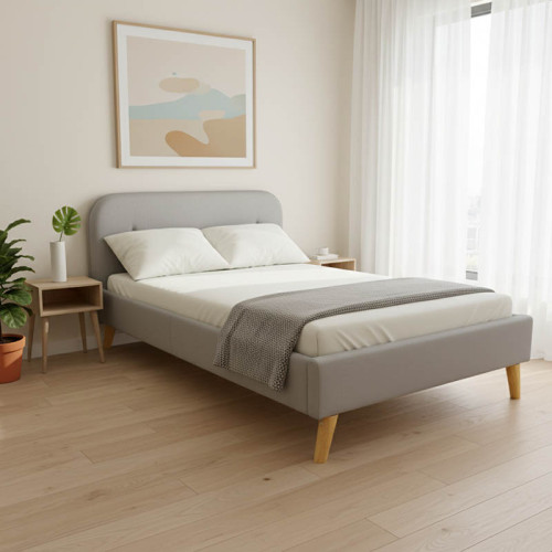 LumiLux pakoworld bed grey fabric, 160x200cm