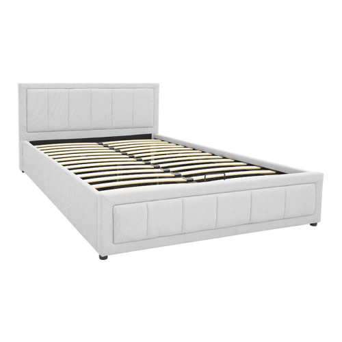 Huga pakoworld bed with storage space, fabric grey 160x200cm