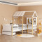 Bed for children Bedria pakoworld Montessori-style wood in white-natural color 190x90cm