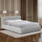 Huga pakoworld bed with storage space, velvet, grey120x200cm