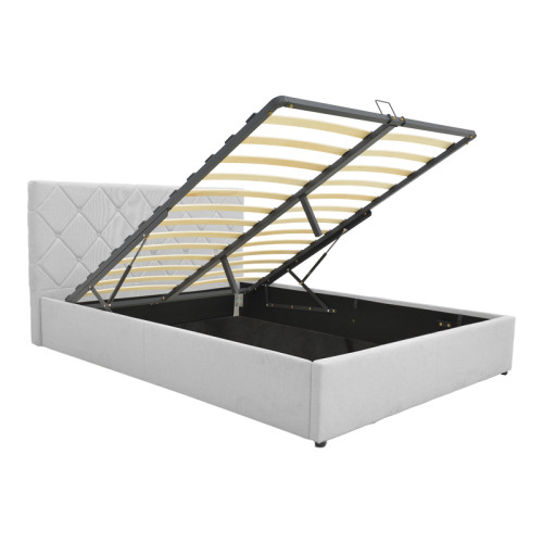 Dreamie pakoworld bed with storage space, fabric, grey 160x200cm
