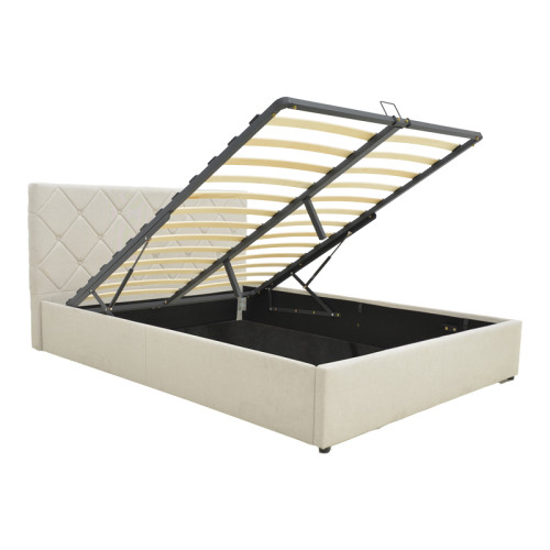 Dreamie pakoworld bed with storage space, fabric, beige 160x200cm