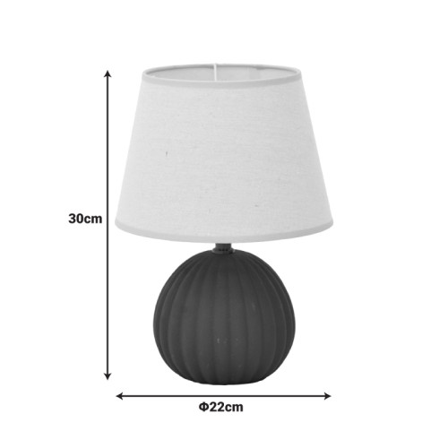 Melanie Inart E14 ceramic table lamp in grey antique - beige shade D22x30cm