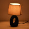 Collie Inart E14 ceramic table lamp in black-beige shade D18x29cm