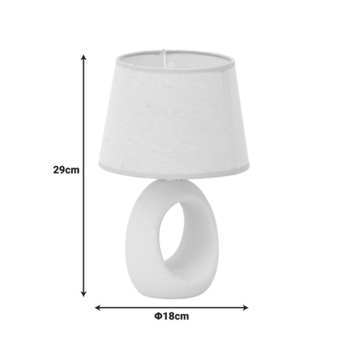 Collie Inart E14 ceramic table lamp in beige shade D18x29cm