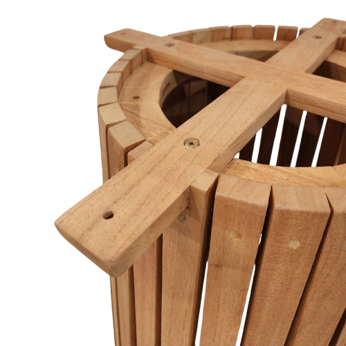 Indoor use table base Galy I pakoworld mindi wood in natural shade D60x75cm