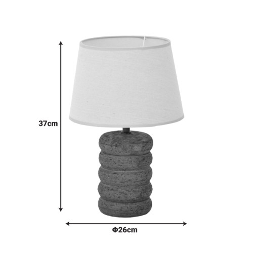 Graike Inart E27 ceramic table lamp in black-beige shade D26x37cm