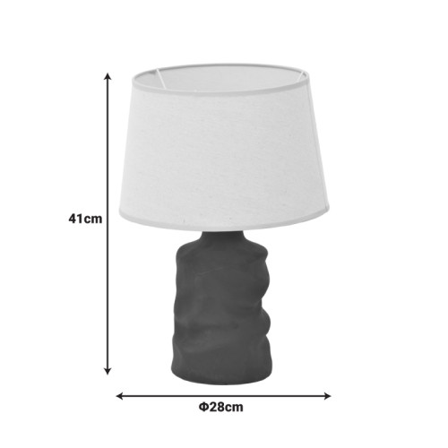 Wabbi Inart E27 ceramic table lamp in beige shade D28x41cm