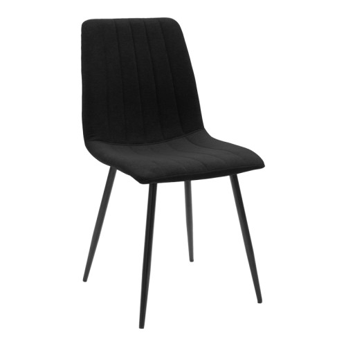Dining table Balou-Noor pakoworld set of 5 MDF black-fabric black D100x73cm