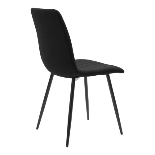 Dining table Balou-Noor pakoworld set of 5 MDF black-fabric black D100x73cm