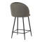Medium height bar stool Perch pakoworld velvet in anthracite with black metal legs 50x43x99cm