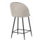 Medium height bar stool Perch pakoworld velvet in gray with black metal legs 50x43x99cm