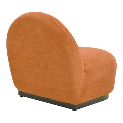 Zenny swivel armchair pakoworld fabric in terracotta color 64x85x68cm