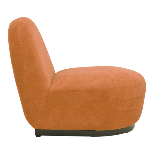 Zenny swivel armchair pakoworld fabric in terracotta color 64x85x68cm