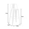 Bar stool with backrest Utopia pakoworld white matte metal 42x42x97cm