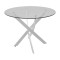 Antoro pakoworld table glass and metal legs in white shade D100x75cm
