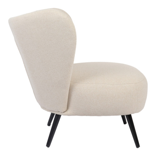 Armchair Nagreta pakoworld cream fabric and metal legs in black color 77x73x74cm