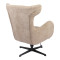 Swivel armchair Zefrina pakoworld beige fabric and base in black color 82x77x99cm