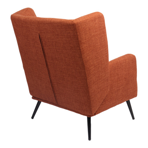 Armchair Mareta pakoworld terracotta fabric and legs in black color 83x80x99cm