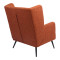 Armchair Mareta pakoworld terracotta fabric and legs in black color 83x80x99cm