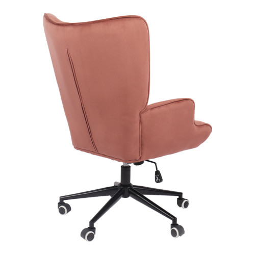 Swivel armchair Lobima pakoworld rotten apple velvet and base in black color 71x68x104cm