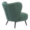 Armchair Nagreta pakoworld green fabric and metal legs in black color 77x73x74cm