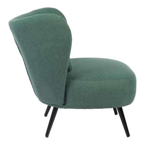 Armchair Nagreta pakoworld green fabric and metal legs in black color 77x73x74cm